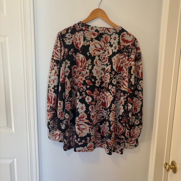 Ella Rafaella Pullover Sweater Long sleeve blouse black red size 3X NWT - Picture 8 of 9